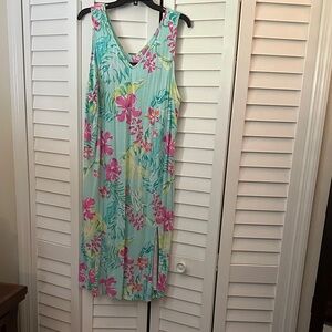 Ellen Tracy Floral Chemise in Light Blue and Pink